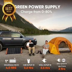 Portable Power Station 293Wh Lithium Battery Solar Generator Camping Backup