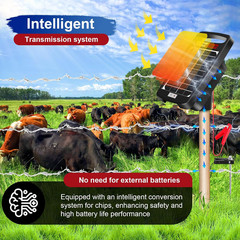 5 Miles Solar Powered Electric Fence Charger – 0.11J Output, 24/7 Day/Night Prot