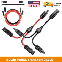 Power Y Branch Parallel Connectors Adapter +12AWG Solar Panel 2M Extension Cable
