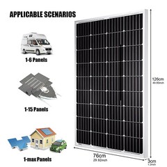 400(2×200) Watt 12 Volt Solar Panel Kit High Efficiency Solar Module For Roof RV