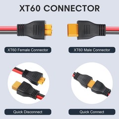 XT60 Y Splitter Cable 12AWG 1 Female to 2 Male Parallel Adapter,1FT
