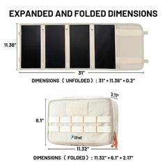 Litheli 24W Foldable Solar Panel Charger, Dual USB-C/USB-A 5V/3A, IP54 for