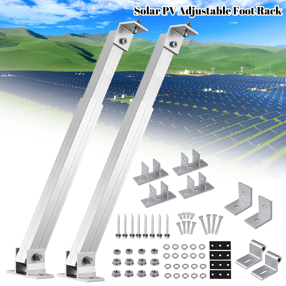 Adjustable Solar Panel Tilt Mount Brackets Aluminum Roof Rack Support RV Boat