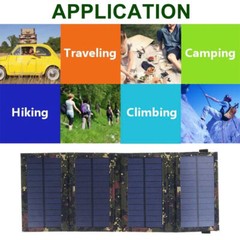 Portable USB Solar Panel Folding Power Bank Outdoor Camping Hiking Phone Charger