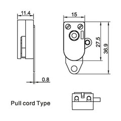 Pull Rope Switch for Lighting Fixtures 250V 2A Rotating Pull Cord Switch