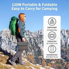 Solar Panel 120W Solar Charger DC USB C USB A Output for Phone iPad Power Bank