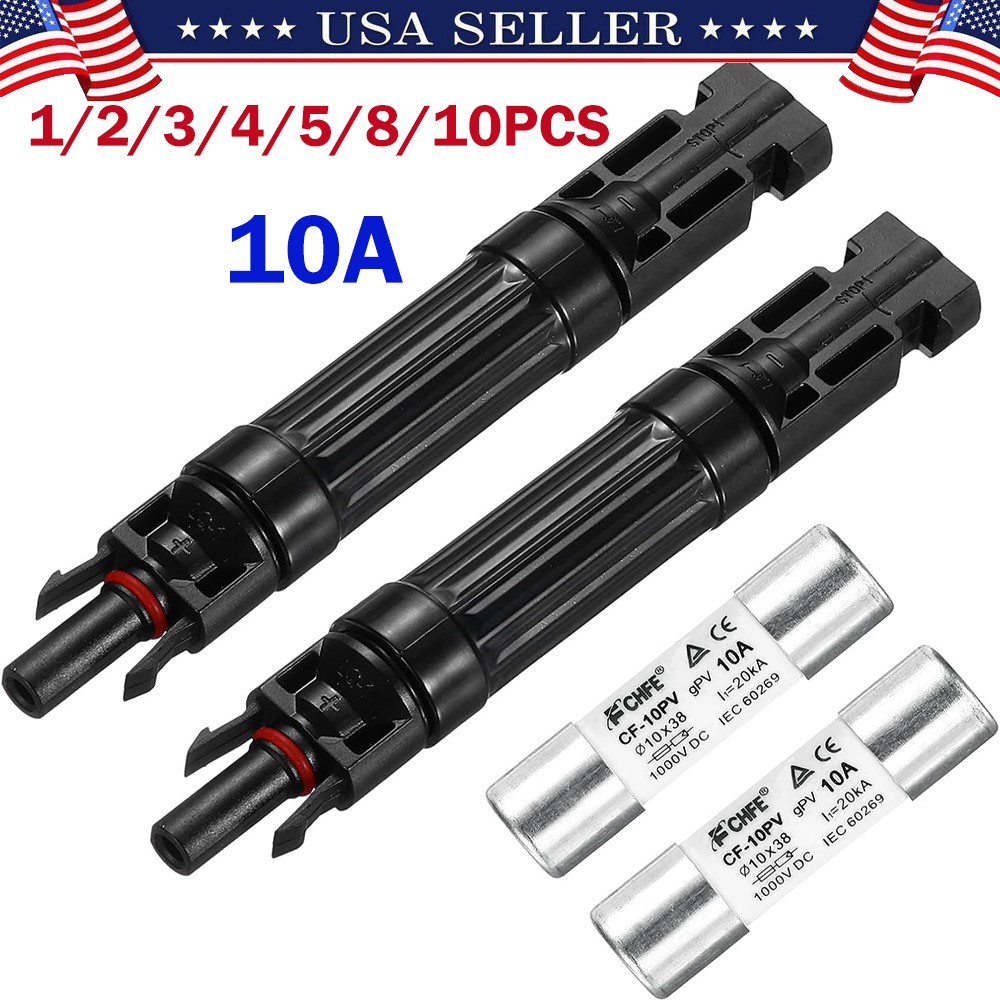 Waterproof in-Line Fuse Solar Panel Holder 10A 1000V Panel String Fuse Connector