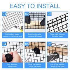 Solar Panel Critter Guard Roll Kit – 6in x 100ft PVC Pigeon Barrier Netting, 120