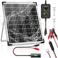 15W Solar Battery Tender 12V Waterproof Trickle Charger | Solar Panel Kit Wit…
