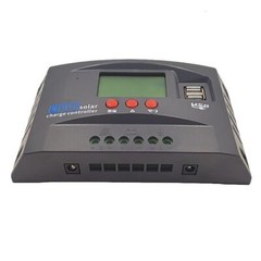 LCD Display MPPT Solar Panel Regulator Charger Controller Auto 12V/24V 60A 2-USB