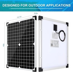 20W 12V Monocrystalline Solar Panel Kit with Charge Controller & Cables for R…