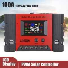 5200W 100A Auto Solar Charge Controller LCD Display Current PWM Controller 4 USB
