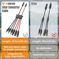 Solar Panel Y Branch Connectors Kit – 6 to 2 Parallel Waterproof Adapters