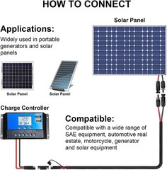 Waterproof Solar Panel DC Power Battery Charger Cable