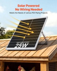 VEVOR Solar Powered Fan, 25W Solar Panel with 220 CFM Airflow, Adjustable Panel
