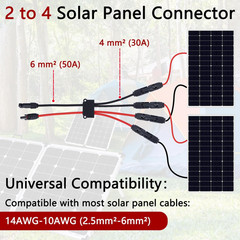 Solar Parallel Connectors for 2 Panels, Tool-Free MC4 Cable…