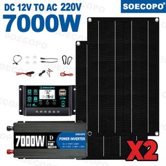 7000W Sine Wave Inverter Solar Kit | 2pcs Solar Panels + 100A Controller