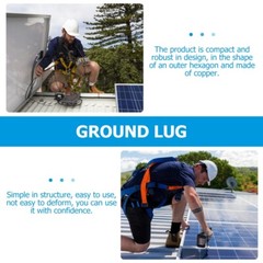 Set of 3 Protection Grounding Clamp Solar Panel Lug Lugs Earth Clips