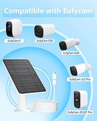 Solar Panel Charger Compatible with Eufycam 3/3C/2C/2C Pro/E40/E20/2/2 4 Pack