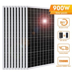900W Mono Solar Panel 100W 12V/24V/36V/48V PV Module RV Camping Home Off Grid