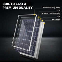 30W Solar Battery Trickle Charger Solar Panel Maintainer 100A Controller for RV