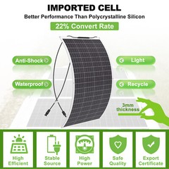 150-1200W Solar Panels for Homes Camping RV Battery Boat Caravan Off-Grid System