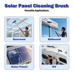 30FT Reach Solar Panel Cleaning Brush Kit with 5-24FT Telescoping Pole, 40FT …