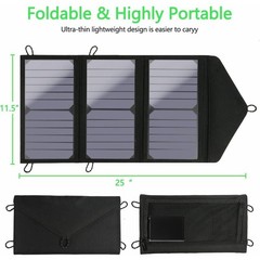 2USB 60W Solar Panel Kit Folding Power Bank Outdoor Camping Hiking Phone Charge.