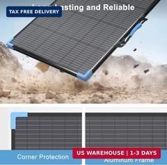 220W Bifacial Portable Solar Panel for Power Station, 23.5% High Efficiency ETFE