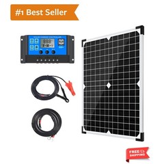 20W Monocrystalline Solar Panel Kit with 10A Charge Controller for Off-Grid Use