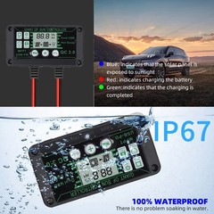 12V Solar Battery Trickle Charger 30W Solar Panel Car RV Maintainer w/Controller