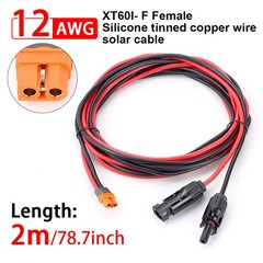 12 AWG XT60i Female to Solar Panel Extension Cable Connector Charging Cable