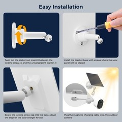 Solar Panel Charger for Arlo Pro 5s 2K/ Pro 4/ Pro 3/ Pro 3 floodlight/Ultra