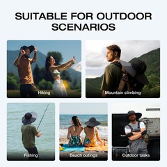 EcoFlow Power Hat Solar Charging Bucket Fishing Hat Dual USB-A/C Ports 22.8 in