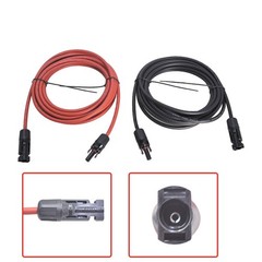 1Pair 25ft Black + Red 12AWG Solar Panel Extension Cable Wire Connector