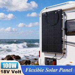 Panel solar flexible monocristalino de 200W 12V, para casa, caravana, camping