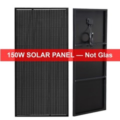 150W Solar Panel Monocrystalline 12V Battery Charging for Home RV Boat Not Glass