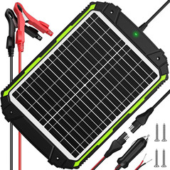 Cargador y mantenedor de batería de energía solar de 20 W y 12 V, con sensor int