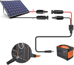 Solar Panel Connectors to DC 5.5X2.1Mm Extension Power Cable 14AWG Solar Panel C