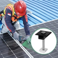 6pcs Solar Panel Mount Mid Clamps t Clips 50mm Aluminum for RVs Black