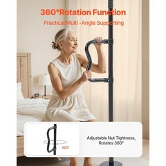 Floor – to – Ceiling Transfer Pole, Tension Mounted Bathroom Grab Bar with Anti