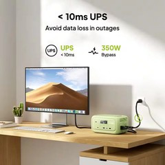 BLUETTI EB3A Portable Power Station 200W 600W Peak 128Wh Solar Generator Green