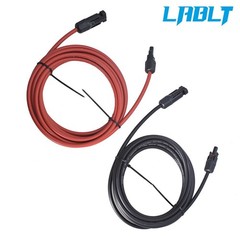 LABLT 10 AWG 15 FT Solar Panel Extension Cable Wire Connector Black + Red