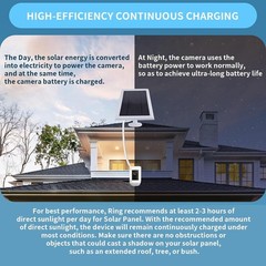 Solar Panel for Ring Camera(2nd Generation) Dustproof Waterproof 5W Solar Panel