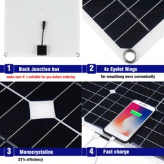 200W Solar Panel Kit 100A 12V battery Charger Controller Caravan Boat RV Outdoor