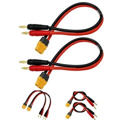 Heat Resistant 30cm XT60H to Banana Plug Cables for Reliable RC Charging