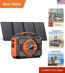 Solar Powered Generator 300W Rated, Portable Solar Generator Power Station wi…