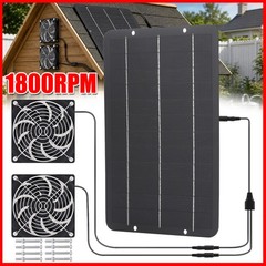 Solar Powered Fan Kit IP65 Weatherproof Intake or Exhaust Air Fan for Coops NEW
