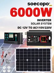 6000W Solar Generator 500W Panel 12V DC to 220V110V Inverter 100A ControllerNZ