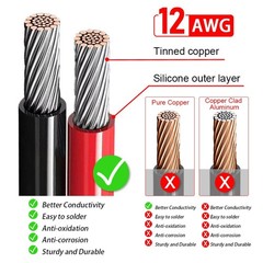 12 AWG XT60i Female to Solar Panel Extension Cable Solar Connector Charging 10FT